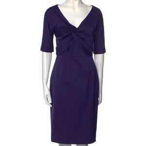 Lela Rose Purple Silk Blend Sheath Dress